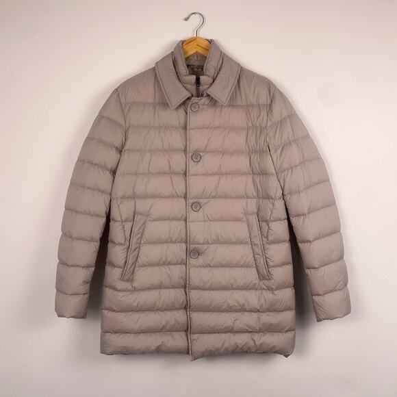 Herno Men's Quilted Goose Down Puffer Jacket Light Gray